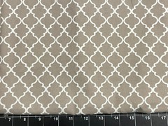 Tina Scrap Leaves Moroccan Tile Mosaic Simple Gray White Cotton Fabric 9″x21”