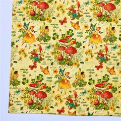Vintage newspaper girl oil painting girl Cotton Fabric Sew Clothes Dress Fabric