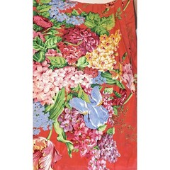 9 Yds Floral Upholstery Fabric 54″ Wide Red Cottage core Botanical Garden Print