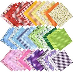 42Pcs 10″x10″ Quilting Cotton Fabric Squares Sheets Pre-Cut Multi-Color Design