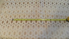 Beige Cream Oval Print Chenille Upholstery Fabric Remnants F1201