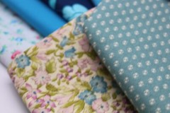 Scrap Piece Quilting Cotton Sewing Fabric TEAL BLUE Hues 8 Different Patterns