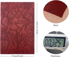 Flower Leaf Embossed Faux Leather Sheets, 9 Pcs 8″X12″ (20Cm X 30Cm) Flower Bump
