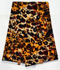 African Fabric/ Ankara – Brown, Orange ‘Crazy, Sexy, Cool’, YARD or WHOLESALE