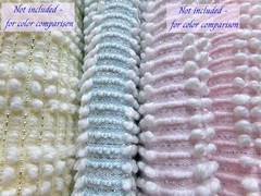 mermaid mist blue vtg chenille bedspread fabric silver lurex pearl pops 18×24″