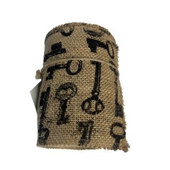 Fashion Burlap Roll Vintage Key Print 20 Ft Long By Make Market Tan New
