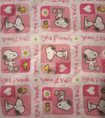 snoopy heart fun fabric pink 16 by 8 inch