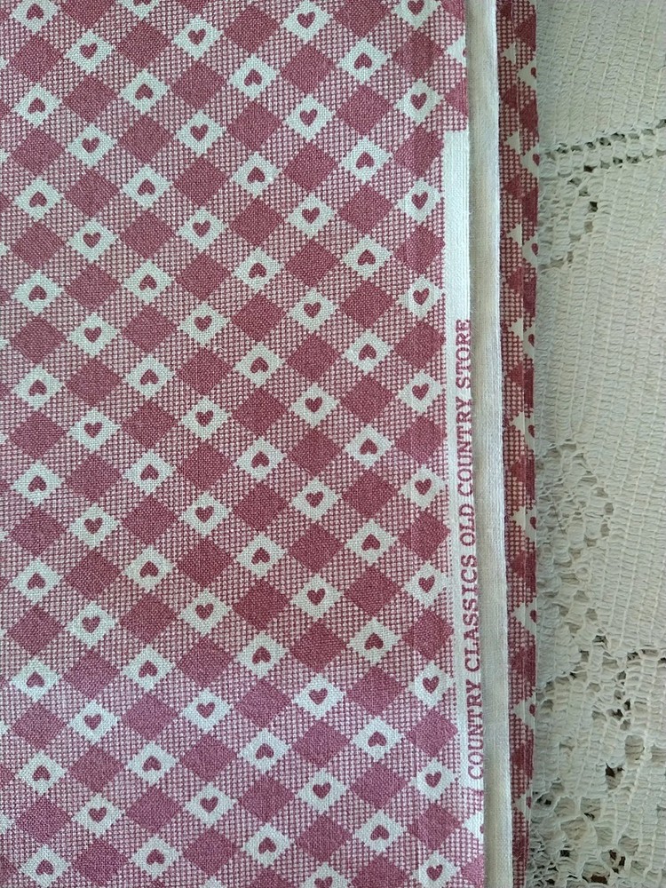 Country Classics Old Country Store Fabric Country Rose Hearts Bias Gingham BTHY
