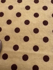 Chocolate Brown Polka Dot on Chartreuse Cotton Fabric Remnant 14” x 28”