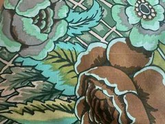 1 FQ 18″ x 21″ OOP Early Kaffe Fassett Burnt Wood Rose Cotton Fabric Rowan