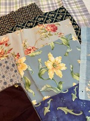 VTG Lot of 9 shades of blue + purple print designs fabrics remnants quality new