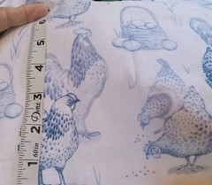 Country Farm Chickens Eggs Cotton Fabric 2 Designs 36″x44″ -18″x22″Cabin Fever