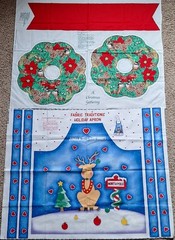 VTG LOT CHRISTMAS FABRIC PANELS Spring Mills SNOWMEN Aprons DEER Santa Cut & Sew