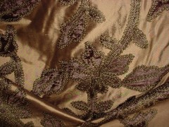15-5/8Y Brunschwig Et Fils Embroidered Velvet Silk Crewel Upholstery Fabric