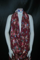 Rayon Stretch Jersey Knit Fabric Beautiful Floral Maroon/Pink/Aqua/Green 9oz