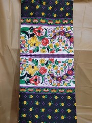 Vintage Loomskill Inc. Fabric 3 Pieces Over 6 Yards Black Yellow Purple Floral
