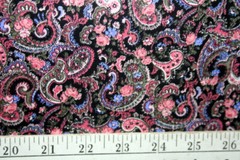 PAISLEY IN PINK AND BLACK FROM PETER PAN – 100% COTTON FABRIC