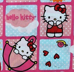 Hello Kitty Rain or Shine Patches Pink Blue Cotton Sanrio Fabric BTY YOU PICK