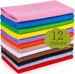 12 Rolls 8″X35″(20.5X90Cm) 1.4Mm Thick Soft Felt Fabric Sheet 12 Assorted Colors