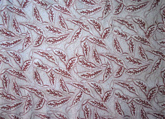 Red White leaves sewing crafts quilting home decor By the 1/4 yard cotton fabric