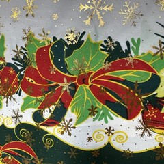 White Christmas Poinsettia Tablecloth Off The Bolt 1 Yard Continuous Cuts
