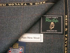 Reid & Taylor WOOL (Woollen) PLAID JACKETING FABRIC MADE IN SCOTLAND = 2.0 m.