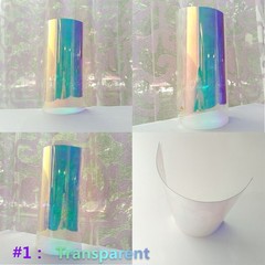 Transparent Clear PVC Fabric Mirror Multicolor Vinyl Holographic Film Sheet 1x