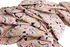 7 Yards Pink Brown Paisley Floral Fabric 100% Cotton 43×252″