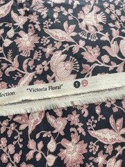 Liberty of London Cotton Quilting Fabric Victoria Floral Grey Pink 2 Yards