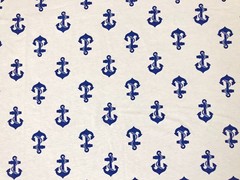 Navy Anchor Cotton Fabric Ivory Rope Anchors 100% Cotton 52″W By Yard-CTPR19
