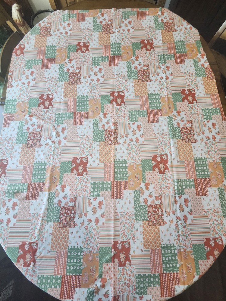 2 Piece VTG Unused Poly Floral Patchwork Print Material Stretch Lots Of Goodness