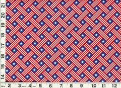 Red White Blue Woven Stars Patriotic Quilting Sewing Fabric by Yard #c82
