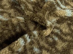 Faux Fur SHERPA FLEECE DESIGN Fabric Material OLIVE