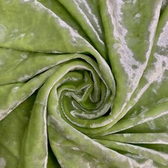 Samantha LIME GREEN SILVER Polyester Stretch Crushed Velvet Fabric by the Yard