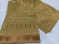 Thai Silk Fabric Brocade Traditional Pattern Ideal for Dress & Skirts