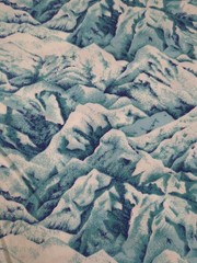 Lot of Blue Fabric, abstract, 4 pieces 7.1oz