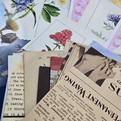 Junk Journal Lot 1Lb Ephemera Trim Lace Fabric Craft Collage Paper Book Cover