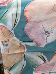 Vintage Fabric UCC Chetley Originals MCM Mod Floral 54″ x 3 yds Transfer Print