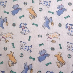 Blue and Brown Puppies Flannel Fabric 45″ By The Yard