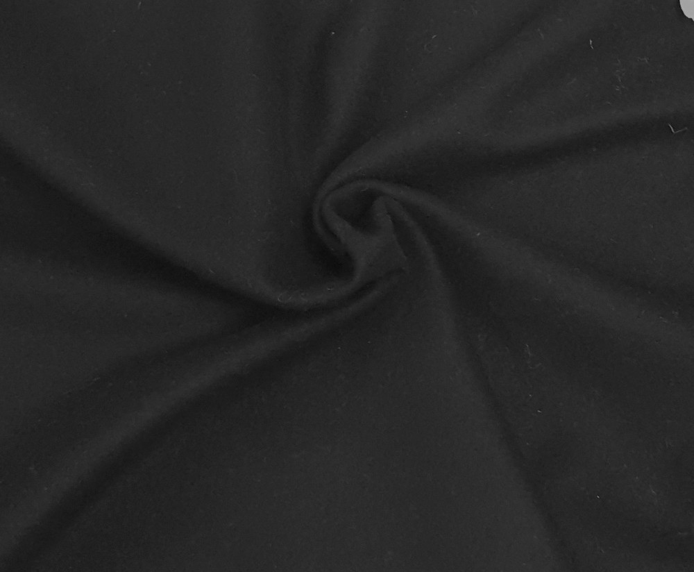 100% Wool BLACK Fabric by the Yard Italian Bellandi 453 gr. / yd outer wear coat