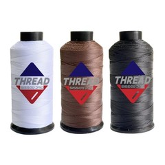 Sissewpro 3PCS Bonded Nylon T135 #138 420D/3 4oz, 1xWhite+1xBlack+1xBrown