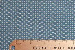 Fabric 100% Cotton YARDAGE CREAM HEARTS AND DOTS IN STRIPES ON POWDERED BLUE