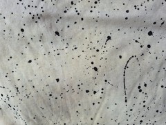 CREAM BLACK SPLATTER POLYESTER BLEND KNIT FABRIC 2 WAY STRETCH 36X57″ + REMNANTS