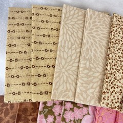 Mixed Lot of 12 Quilt Fabric Quarters JoAnn Stores 2007-09 Brown Tan Pink