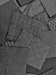 Black Fabric 17 Pieces 8″ x 7″ Cotton Lurex Viscose Polyester Assorted Designs