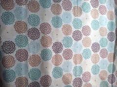 Multi Flower Starburst on White Metallic Copper Cotton Quilt Fabric~2 Yards 30″