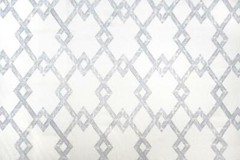 Madeaux Richard Smith Diamond Trellis Linen Print- Treillage / Silver Cloud 5 yd