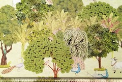 Green Pastures Cotton Fabric By The Yard, Printed Cotton Fabric, Upholstery