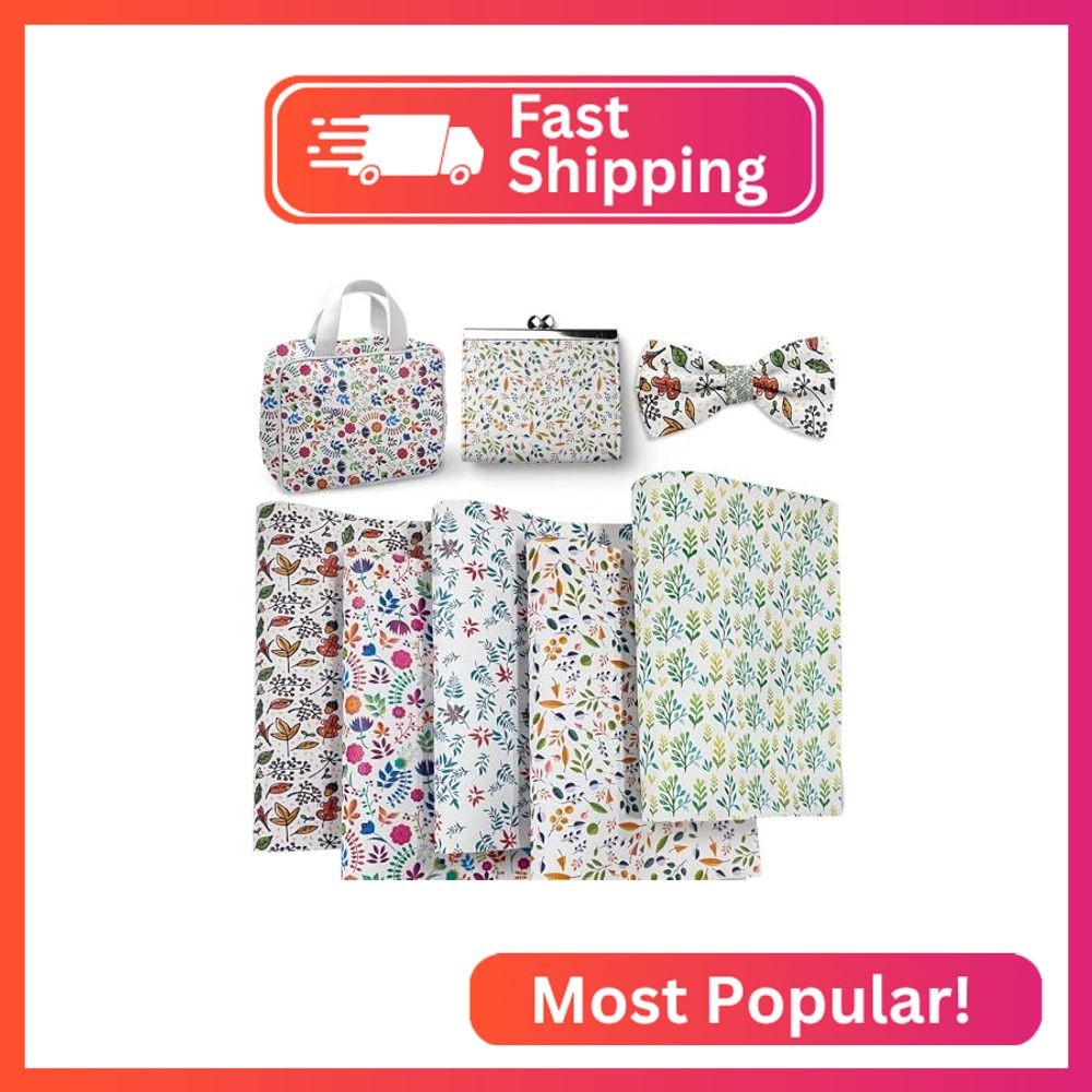 ONEART | 5 Pcs Printed Lychee Texture Faux Leather Sheets, 8″×12″ Colorful Patte