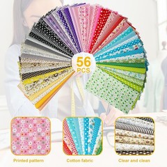 Misscrafts 56pcs Quilting Fabric 100 Cotton Craft Fabric Bundle 10×10 Inches …